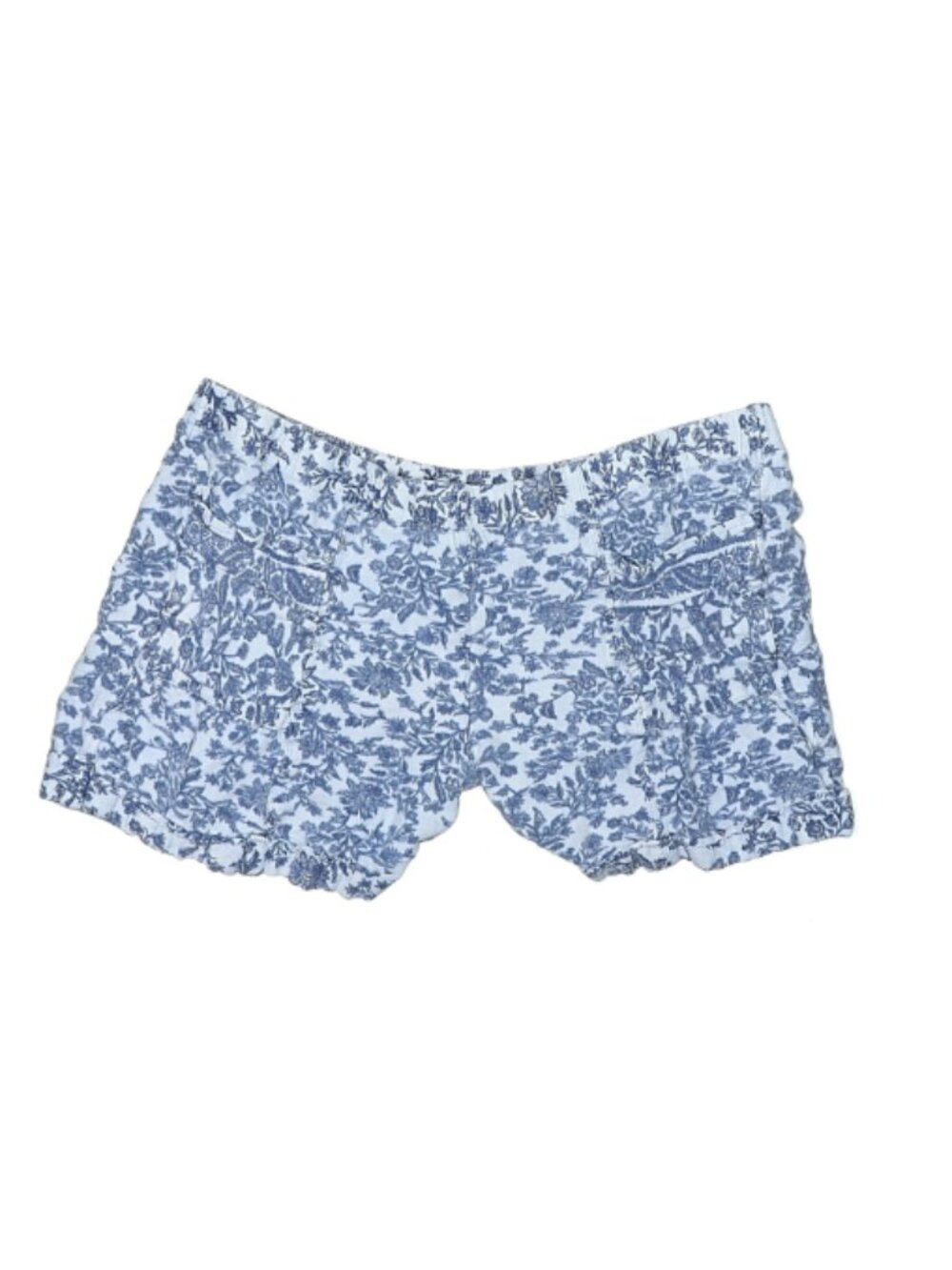 J. Jill Blue Floral Linen Blend Shorts